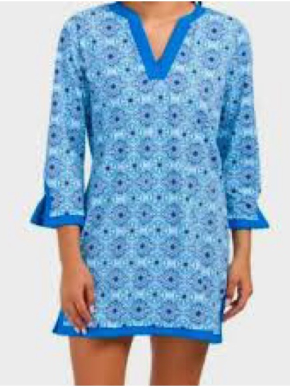 AQUA ET SOL Dress UPF 50 Blue Tunic cover up beach summer pool boho NWOT
